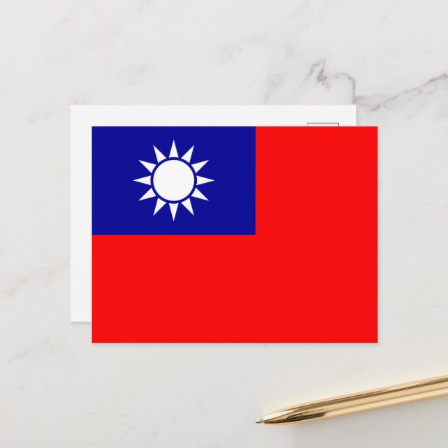 Taiwan Flag: Republic of China, Chinese Taipei Holiday Postcard (Front/Back In Situ)