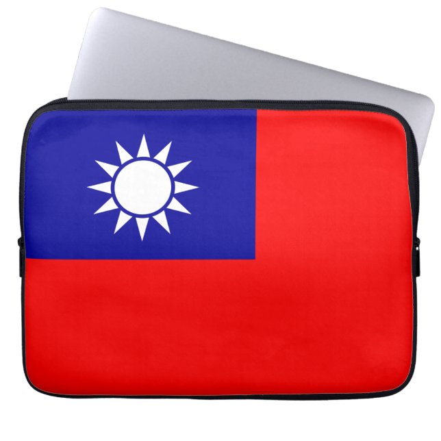 Taiwan Flag: Republic of China, Chinese Taipei Laptop Sleeve (Front)