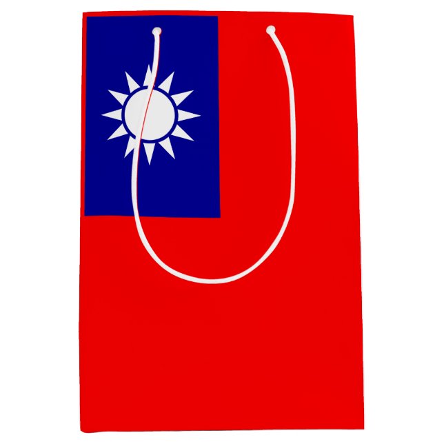 Taiwan Flag: Republic of China, Chinese Taipei Medium Gift Bag (Front)