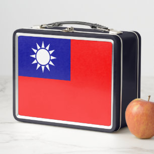 Taiwan Flag: Republic of China, Chinese Taipei Metal Lunch Box