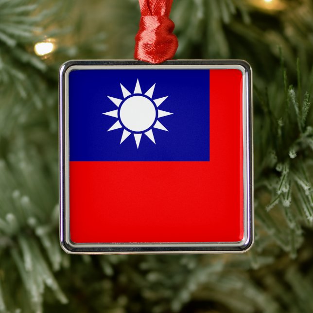 Taiwan Flag: Republic of China, Chinese Taipei Metal Tree Decoration (Tree)