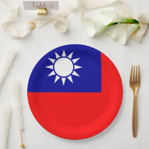 Taiwan Flag: Republic of China, Chinese Taipei Paper Plate