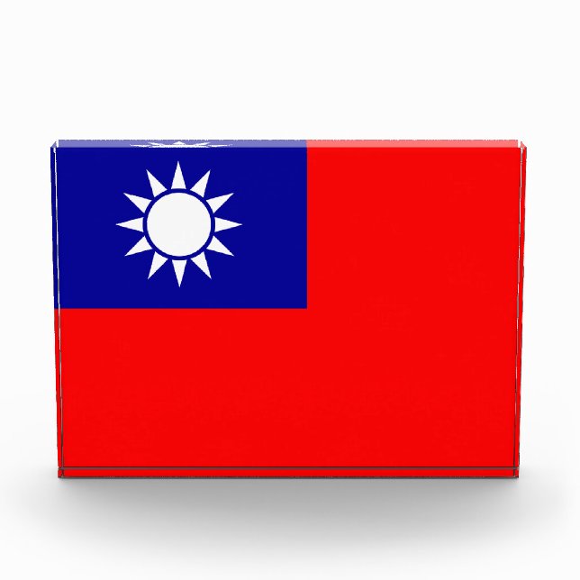 Taiwan Flag: Republic of China, Chinese Taipei Photo Block (Front)