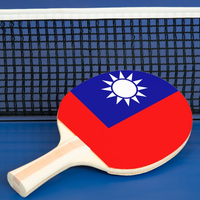 Taiwan Flag: Republic of China, Chinese Taipei Ping Pong Paddle (Insitu)