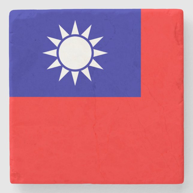 Taiwan Flag: Republic of China, Chinese Taipei Stone Coaster (Front)