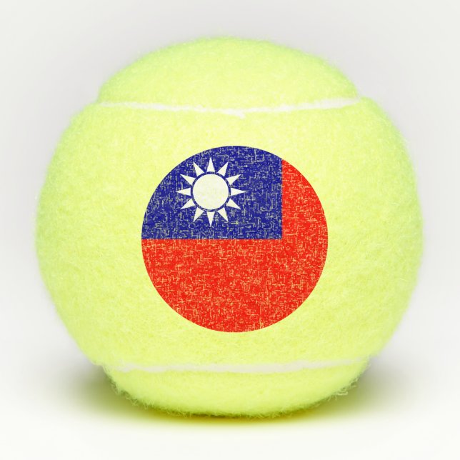 Taiwan Flag: Republic of China, Chinese Taipei Tennis Balls (Front)