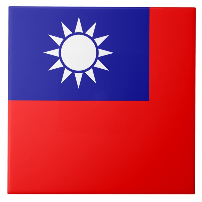 Taiwan Flag: Republic of China, Chinese Taipei Tile (Front)