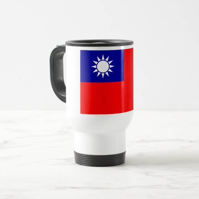 Taiwan Flag: Republic of China, Chinese Taipei Travel Mug (Front Left)