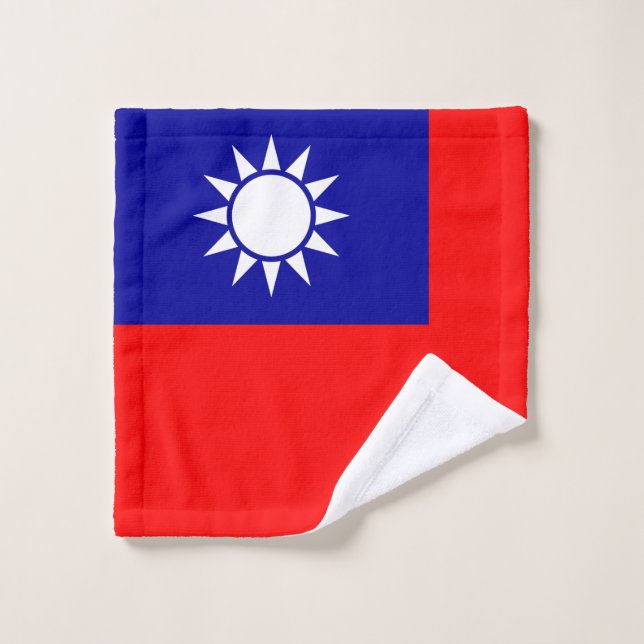 Taiwan Flag: Republic of China, Chinese Taipei Wash Cloth (Wash Cloth)