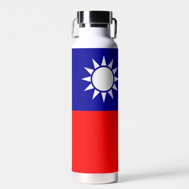 Taiwan Flag: Republic of China, Chinese Taipei Water Bottle (Front)