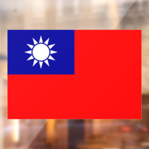 Taiwan Flag: Republic of China, Chinese Taipei Window Cling