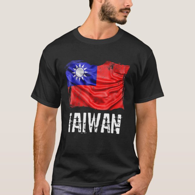 Taiwan Flag Republic Of China Roc Flag T-Shirt (Front)