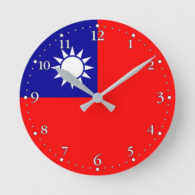 Taiwan Flag Round Clock (Front)