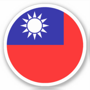 Taiwan Flag Round Sticker