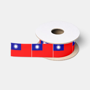 Taiwan Flag Satin Ribbon