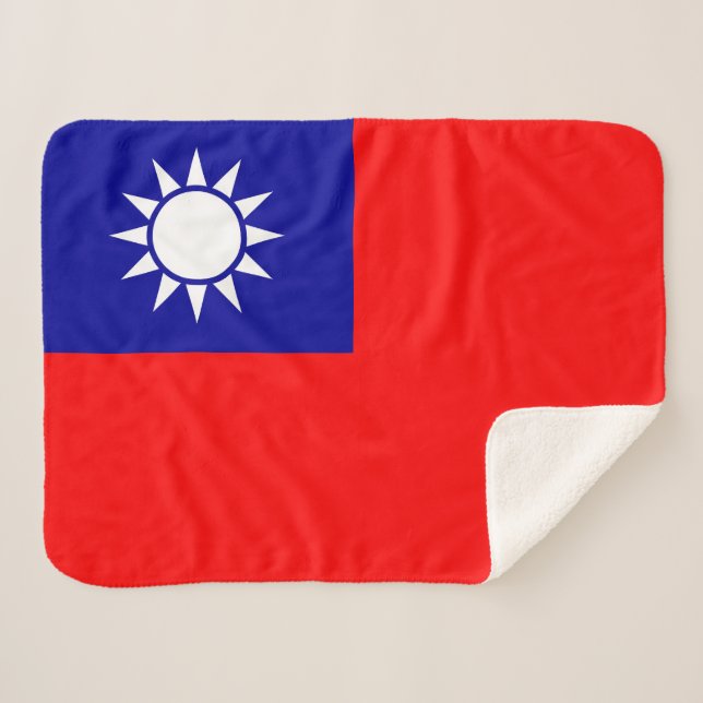 Taiwan Flag Sherpa Blanket (Front (Horizontal))