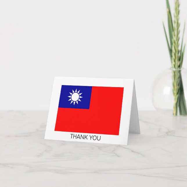 Taiwan Flag Thank You Card (Front)