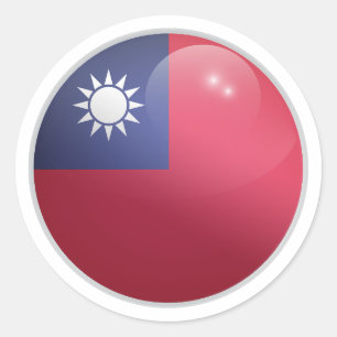 Taiwan Glossy Circle Flag Classic Round Sticker