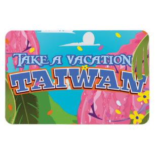 Taiwan island vintage travel poster art. magnet