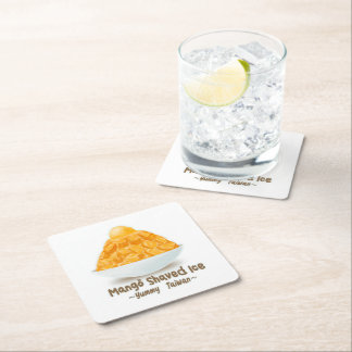 Taiwan Mango Shaved Ice Square Paper Coaster