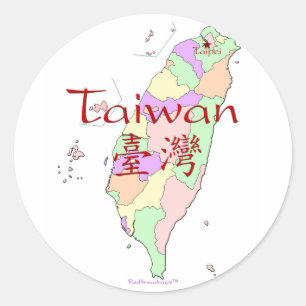 Taiwan Map Classic Round Sticker