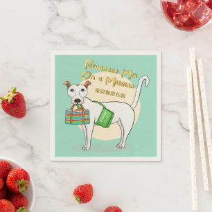 Taiwan Mix Dog on a Mission – Funny Breakfast Runn Napkin