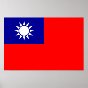 Taiwan National Flag Republic of China, Asia  Post Poster