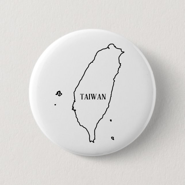 Taiwan Outline Map 6 Cm Round Badge (Front)