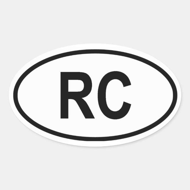 Taiwan "RC" Oval Sticker (Front)