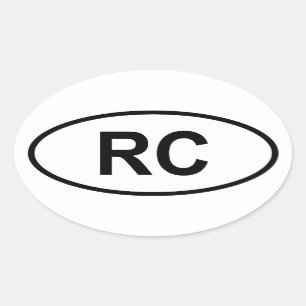 Taiwan "RC" Oval Sticker