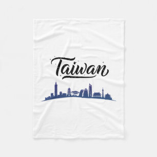 Taiwan Skyline Travel Vacation Outfits Fleece Blanket