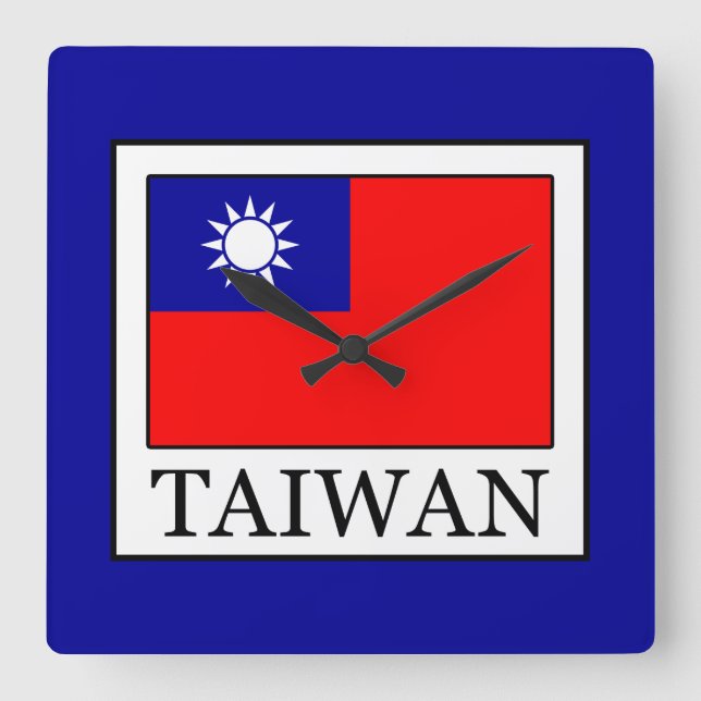 Taiwan Square Wall Clock (Front)
