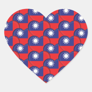 Taiwan Sticker, Taiwanese Heart, Taiwanese Flag Heart Sticker
