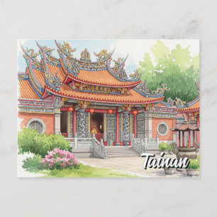 Taiwan Tainan Temple Travel Postcard