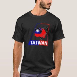 Taiwan Taiwan Flag Heart Support Chinese Taiwanese T-Shirt