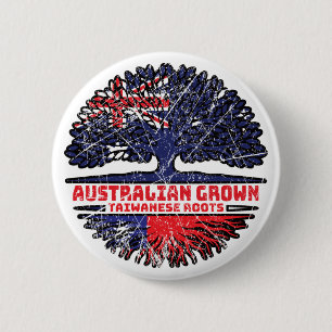 Taiwan Taiwanese Australian Australia Tree Roots 6 Cm Round Badge
