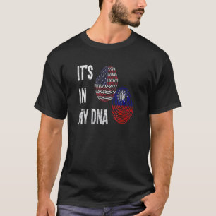 Taiwan Taiwanese Flag Proud America Imprint Dna Mi T-Shirt