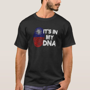 Taiwan Taiwanese Flag Proud America Imprint Dna Mi T-Shirt