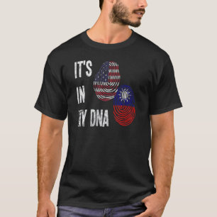 Taiwan Taiwanese Flag Proud America Imprint Dna Mi T-Shirt
