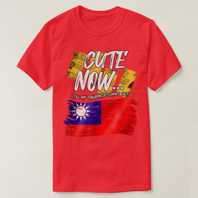 Taiwan Taiwanese Flag Proud Cute Until My Taiwanes T-Shirt (Design Front)