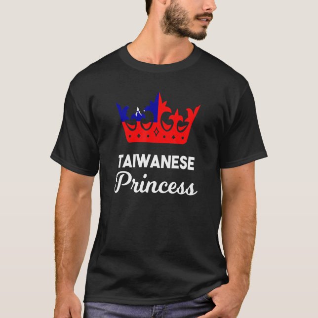 Taiwan Taiwanese Flag Proud Girl Woman Princess Cr T-Shirt (Front)