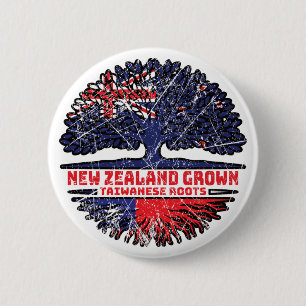 Taiwan Taiwanese New Zealander New Zealand Tree 6 Cm Round Badge