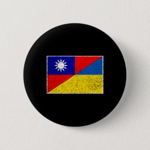 Taiwan Ukraine Flag Taiwanese Ukrainian Support 1  6 Cm Round Badge