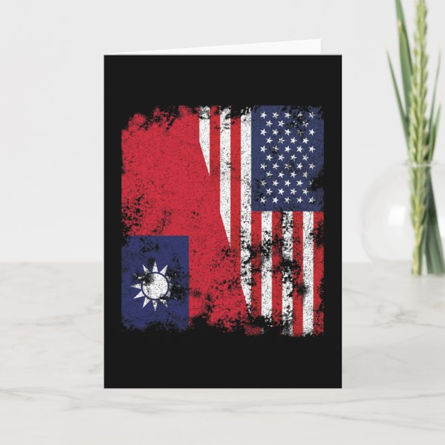 Taiwan USA Flag - Half American Card (Front)