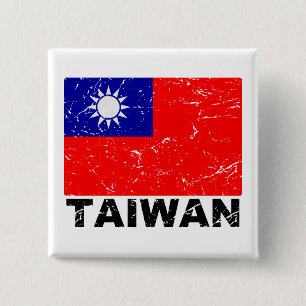 Taiwan Vintage Flag 15 Cm Square Badge