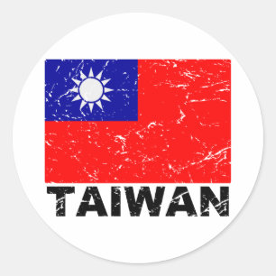 Taiwan Vintage Flag Classic Round Sticker