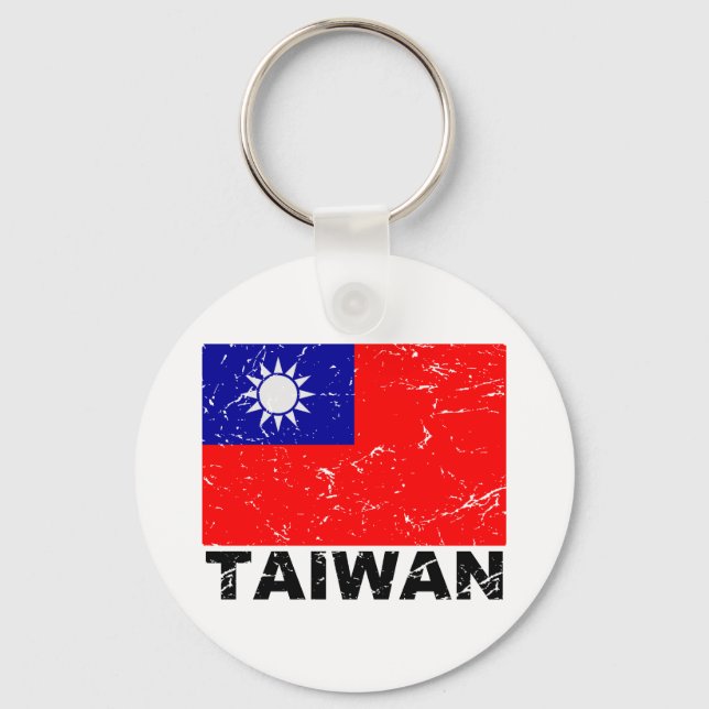 Taiwan Vintage Flag Key Ring (Front)