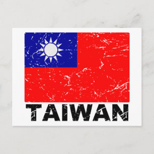 Taiwan Vintage Flag Postcard
