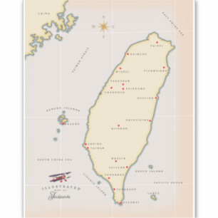 Taiwan Vintage Map