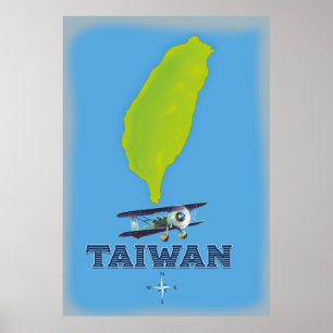 Taiwan Vintage Map Poster